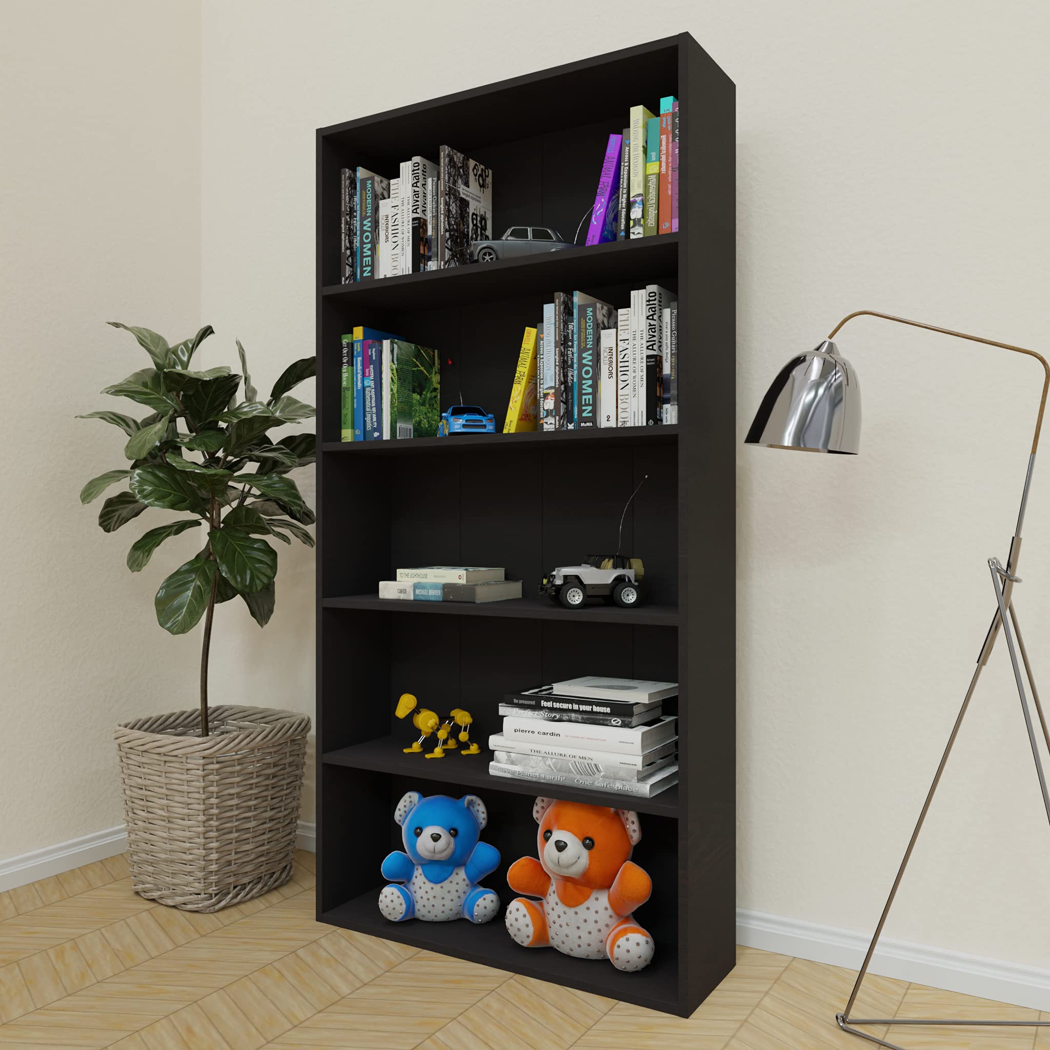 VIKI | Multi Purpose Engineered Wood Bookshelf Storage Rack Showcase Organizer Home Decor for Living Room, Kitchen, Bedroom, Office | (H 160 x W 80 x D 24 cms DIY(Do It Yourself) | Dark Wenge-image-11