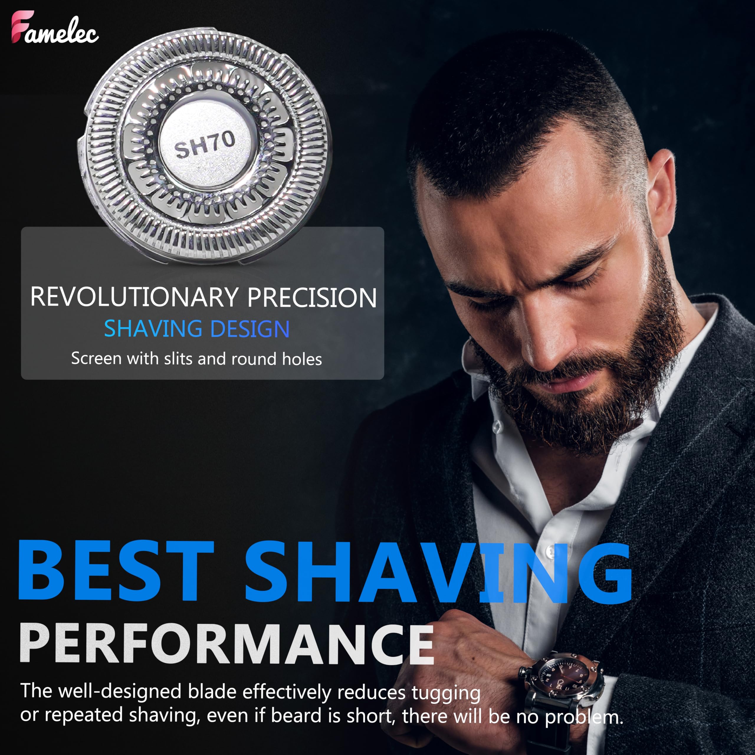 Testine di ricambio per rasoio elettrico Ph*l**s Norelco 7000, lame adatte per rasoio elettrico Ph*l**s Norelco da uomo, SH70/71, compatibili con Norelco Series 7000, 9 pezzi