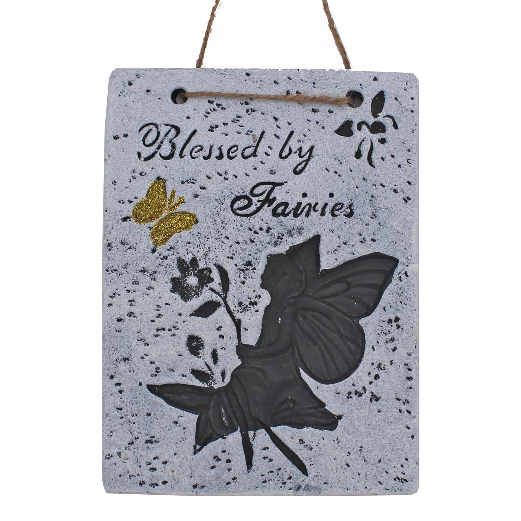 Widdle Gifts Blessed By Fairies 0030 Fairy Garden 18Cm Wall Plaque Design With Engraved Script And Silhouette (Blessed By Fairies 0030)