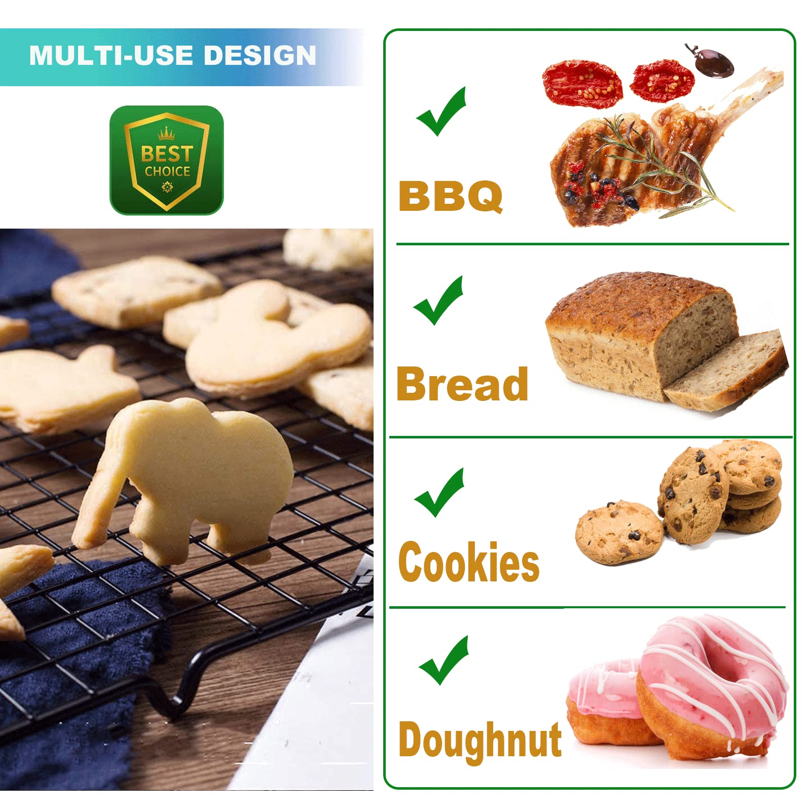 Rejilla De Alambre Antiadherente De Acero Inoxidable, Bandeja Para Hornear,  Tante De Enfriamiento Para Pastel, Horno, image size:1600x1600