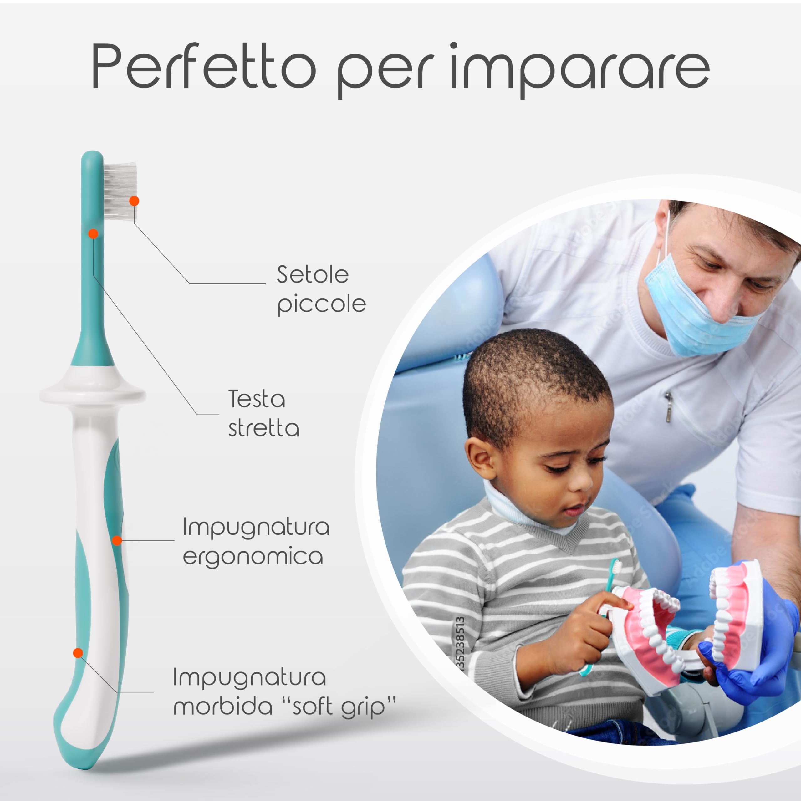 Cherish Baby Care Set di Spazzolini Bambini (4 Pezzi) - Spazzolino Bambini 1 Anno, Senza BPA, Progettato da un Dentista Pediatrico, Spazzolino Silicone Bambini, Spazzolino 1-2 Anni