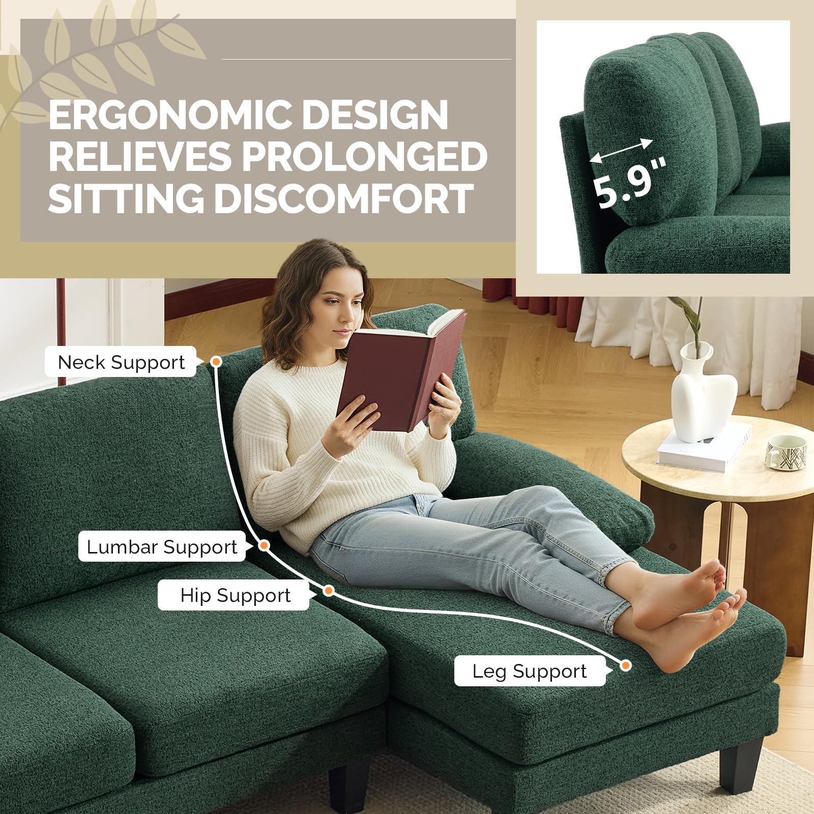 The 5 Best Apartment Size Sofas for Small Spaces in 2026 3 VINGLI 110' U-Shaped Sectional Couch with Two Chaise, Affordable Small Sofa with — product photo