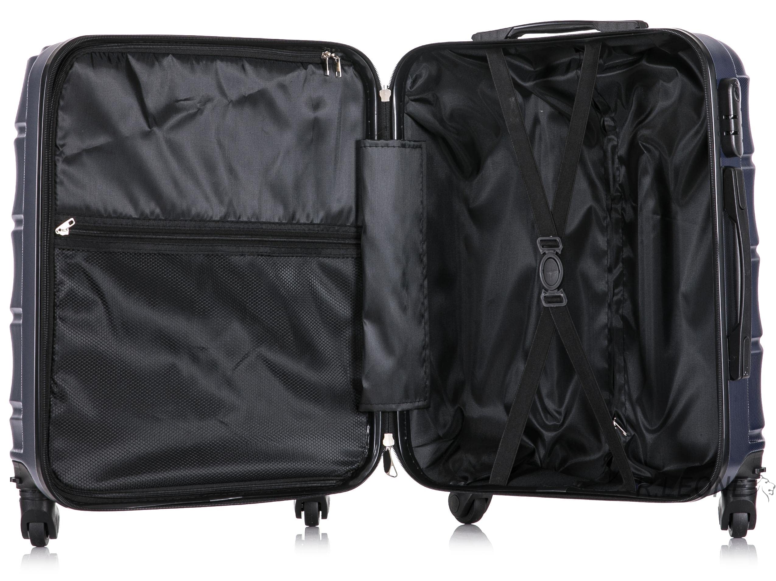 R.Leone Valigia Trolley Bagaglio a mano Rigido Ultraleggero in ABS 4 Ruote Autonome (Rose Gold, 2130 Valigia 56x45x25cm)