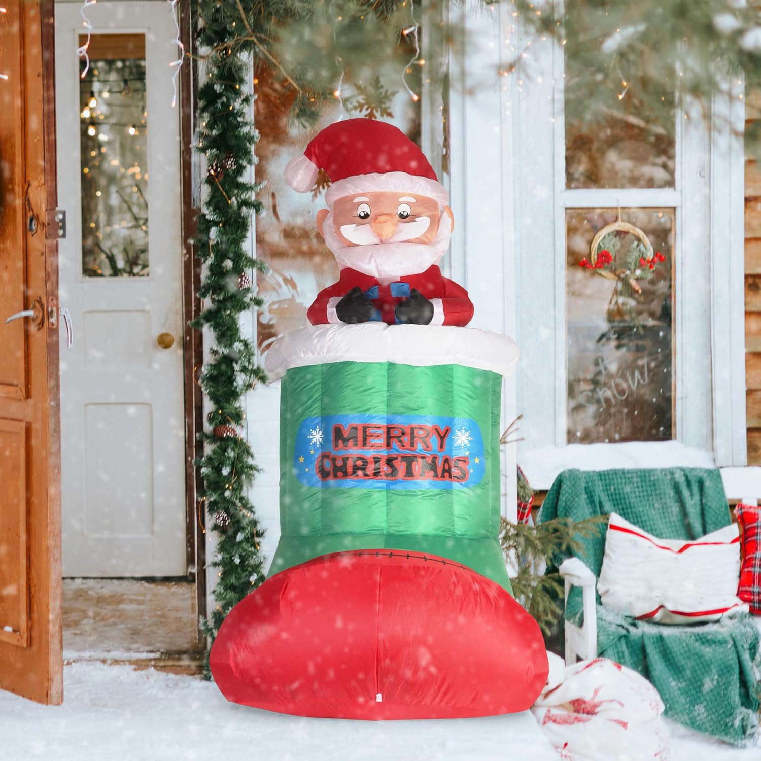 Primo Lines 6ft Christmas Inflatable Santa Claus – Outdoor Decorations with Built-in LEDs, Blow-Up Santa for Yard Decorations, Xmas Decorations for Indoor, Garden, Lawn, Winter Decor - Image 7