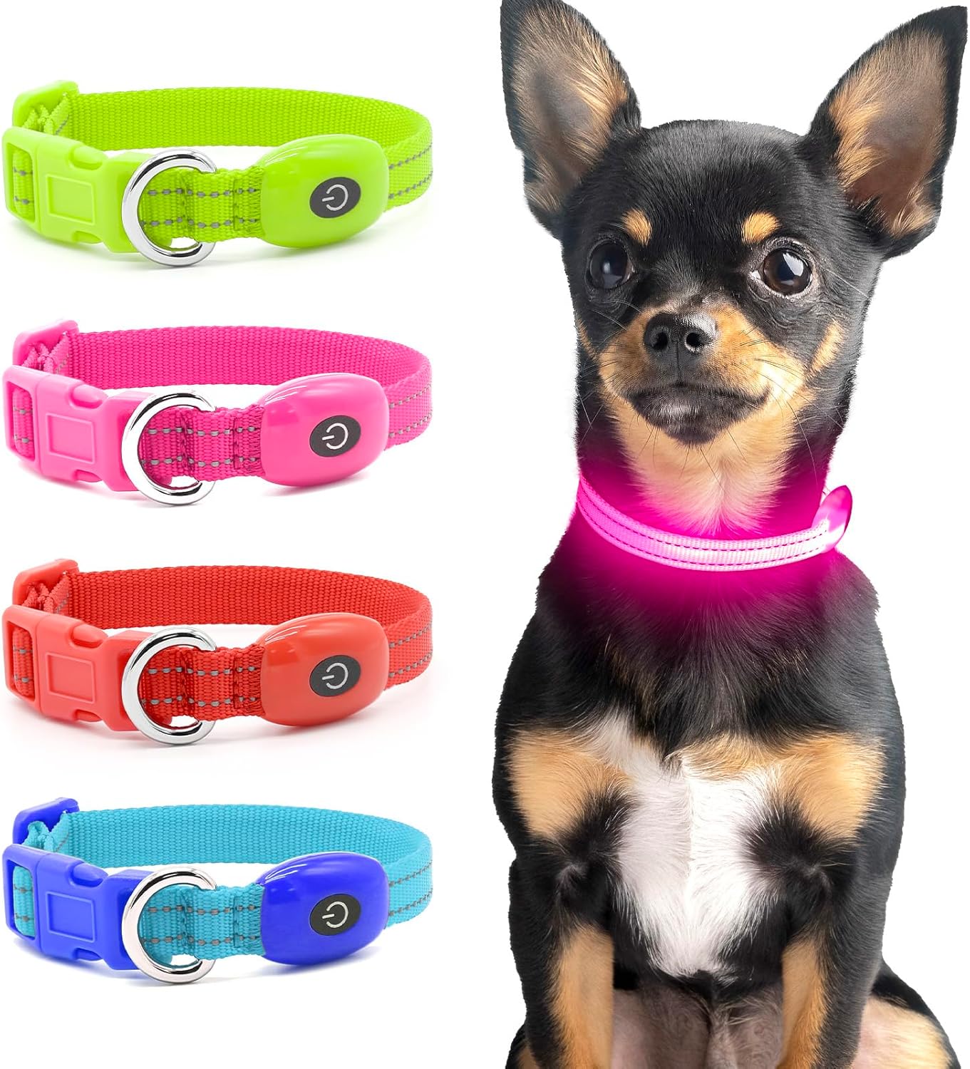 Domagiker Light Up Cat Collars Rechargeable LED Dog