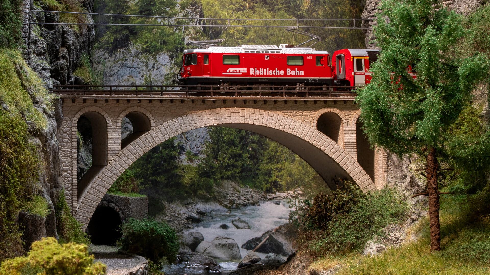 NOCH Viaducto de bromo para construcción de maquetas de Corte láser de 18,6 x 3,8 cm, Altura de 8,6 cm, para Carril N