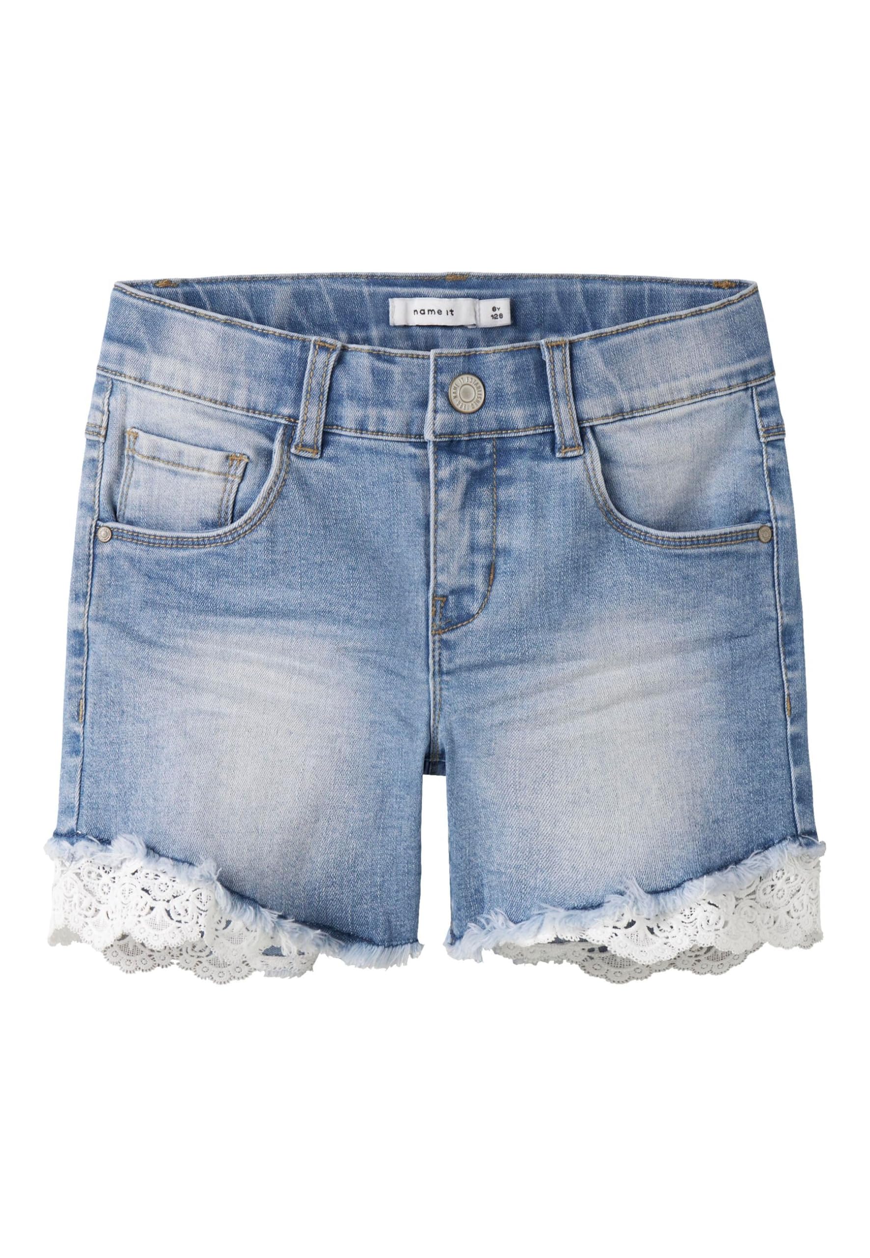 NAME IT Mädchen Nkfsalli Slim Dnm 5372-ha Noos Jeans Shorts, Medium Blue Denim, 158 EU