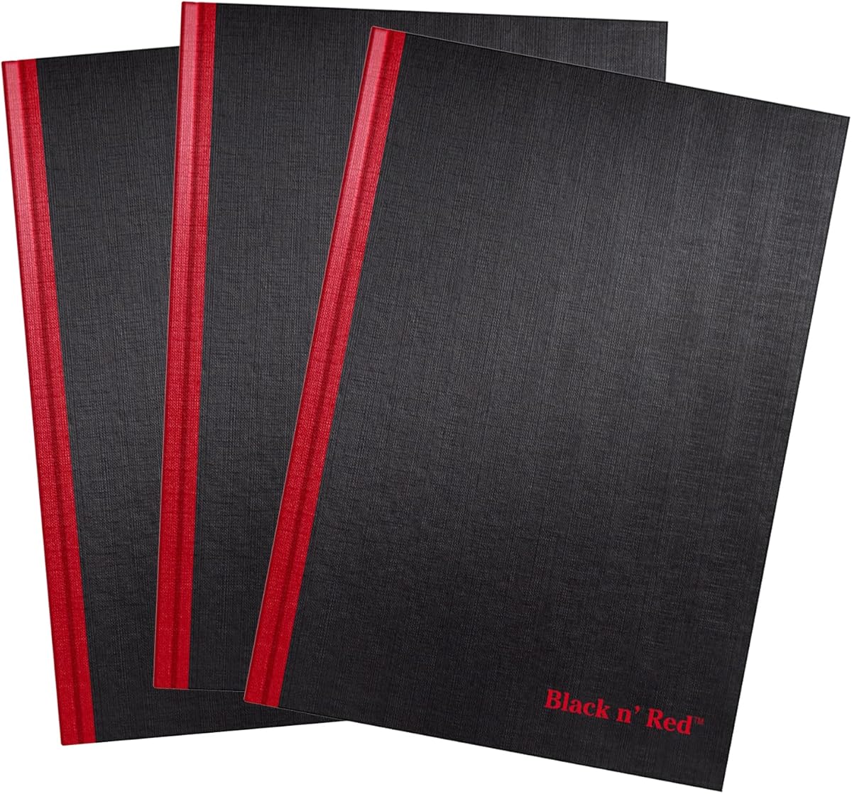 Amazon.com : Black n' Red Notebooks, Business Journals, 3 Pack, 11-3/4" x 8-1/4", 96 Sheets, Ruled, Optik Paper, Hardcover, Casebound, Black (400123487) : Hardcover Executive Notebooks : Office Products