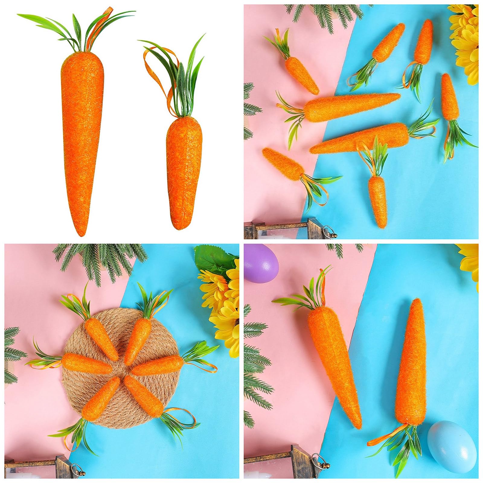 JONbinbkl Set of 2/6 Easter Carrot Decorations Large and Small Size Fine Craftsmanship Ornament Perfect for Indoor and Outdoor Use