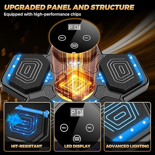 Miniatura 5 de Máquina de boxeo musical 2025 para adultos y niños, equipo de entrenamiento de boxeo interactivo inteligente con guantes montados en la pared,