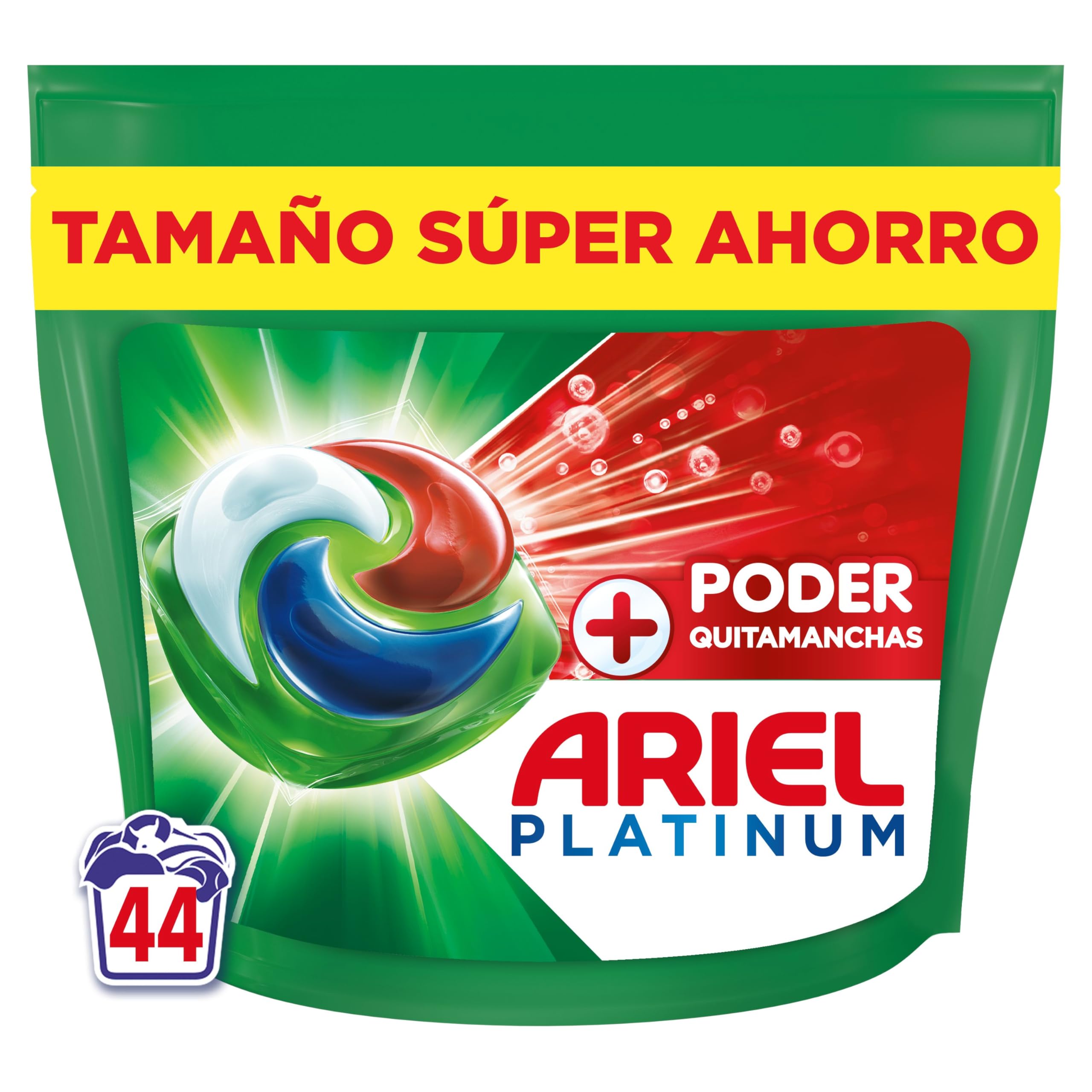 Ariel PODs Platinum, Detergente Líquido En Cápsulas + Poder Quitamanchas Cápsulas, 44 Lavados en oferta en Amazon