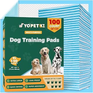 YOPETKI 100 Pack Extra Large 28x34 Dog Pee Pads - Super Absorbent, Leak-Proof Quick-Dry XL Puppy Potty Training Pads for Dogs Puppies Seniors