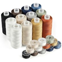 ilauke 24pcs Sewing Thread Bobbins Kit | 12 Colors 550 Yard Thread for Sewing Matched 50 Yard Prewound Bobbins, Polyester Threads for Machine Home Hand Crafting