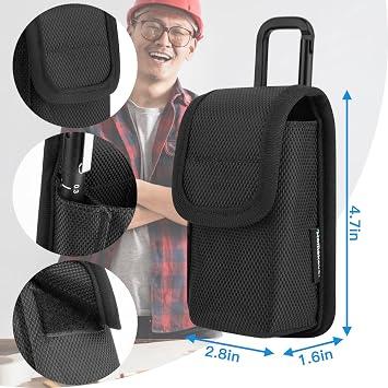 1680D Laser Measure Case Fits For BOSCH GLM20 Blaze 65ft Laser Distance Measure & DTAPE DT50 165ft Laser Measure & GLM100-23, With Pen Pocket, Belt Buckle & Carabiner, Protective Travel Storage Bag