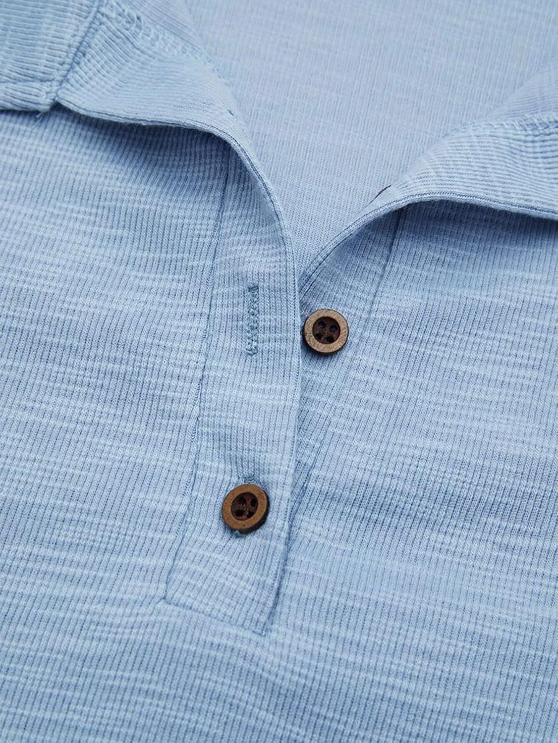 Flamingals Women's Long Sleeve Shirts V Neck Dressy Casual Button 2025 Trendy Fashion Tops - Image 3