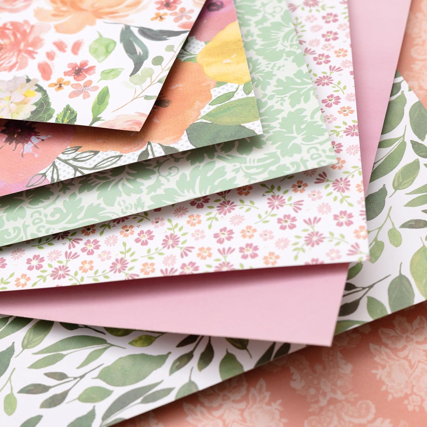 DCWV Printed Cardstock Paper 12x12, 36 Sheets of Scrapbook Paper for Crafts and Card Making, Double Sided Heavy Duty Cardstock with Foil Accents - Wildflowers