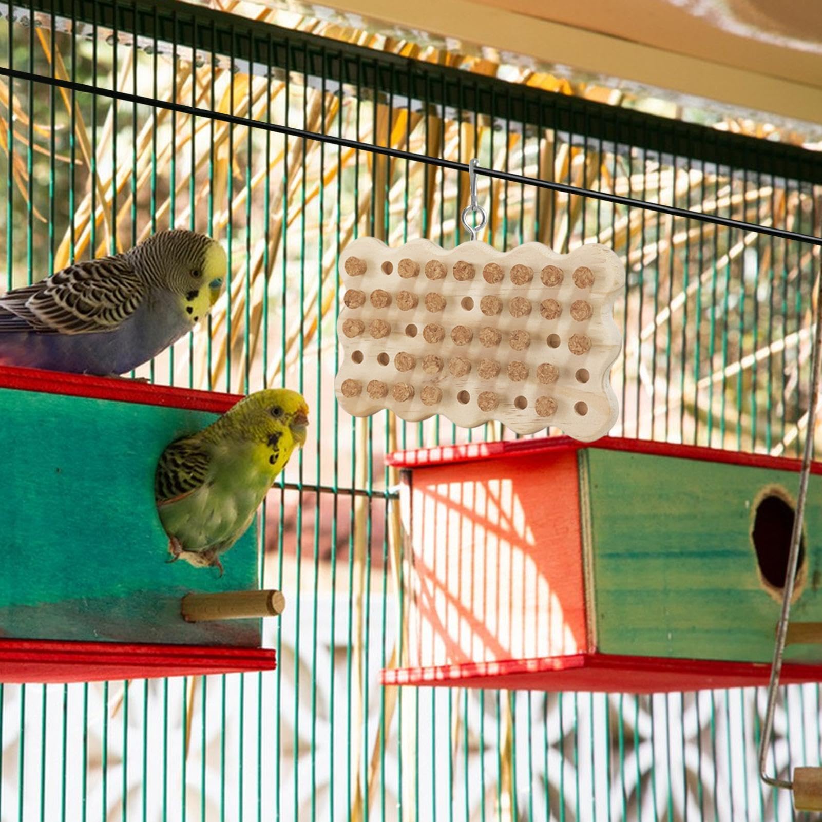 Amazon | 鳥コルク木のおもちゃ、オウムのコルクを噛む