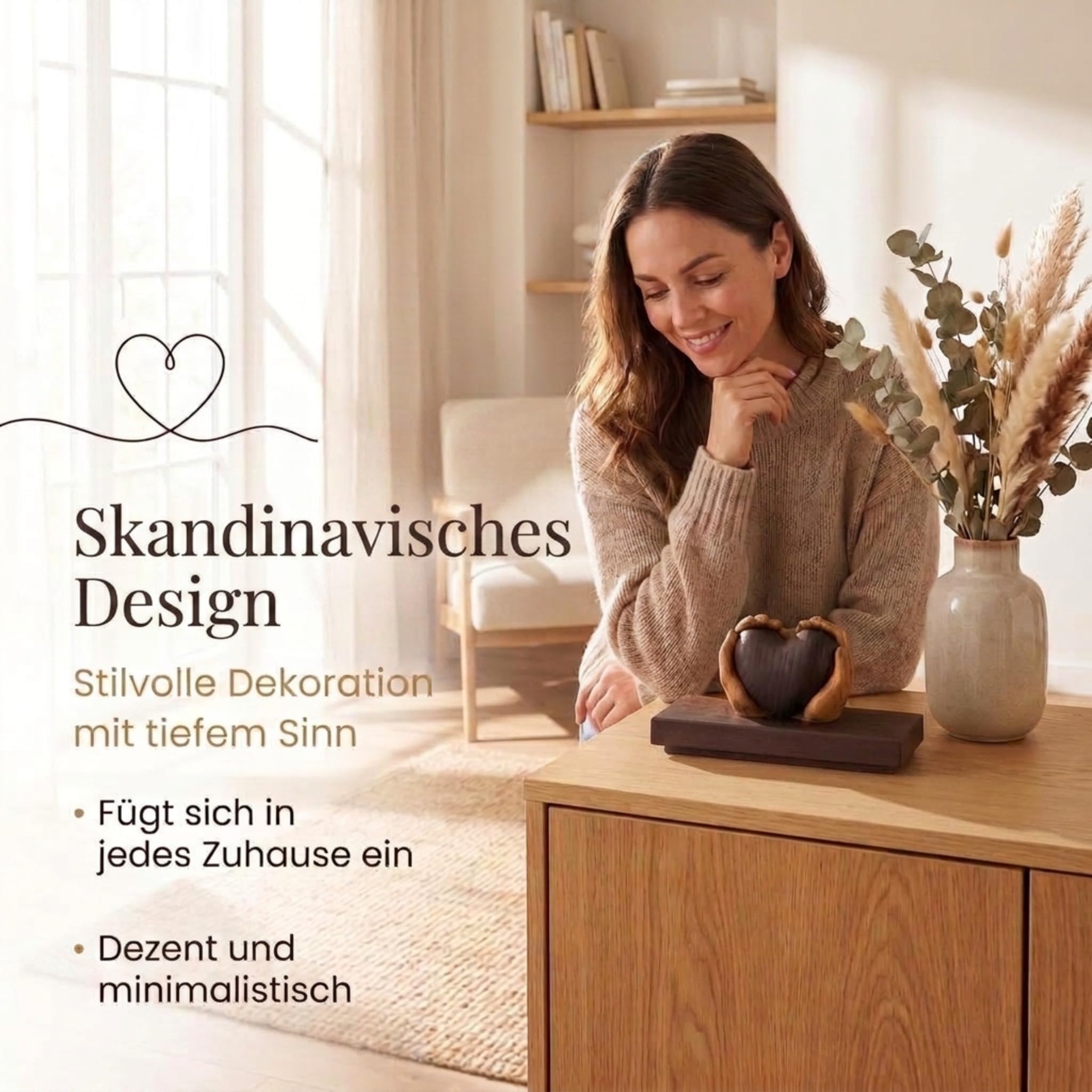 Hochzeitsgeschenk aus Holz - Hochwertiges Geschenk mit Bleibendem Wert | Herz für das Brautpaar oder zum Jahrestag, Hochzeitstag, für Goldene & Hölzerne Hochzeit - Personalisierbar - aus Massivholz