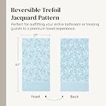 Ensemble de serviettes Modern Threads Trefoil Filigree 6 pièces 100 % coton – Jacquard teint en fil réversible – Comprend 2 serviettes de bain, 2 serviettes à main, 2 gants de toilette – Absorbantes, à séchage rapide, douces et durables – Bleu ciel