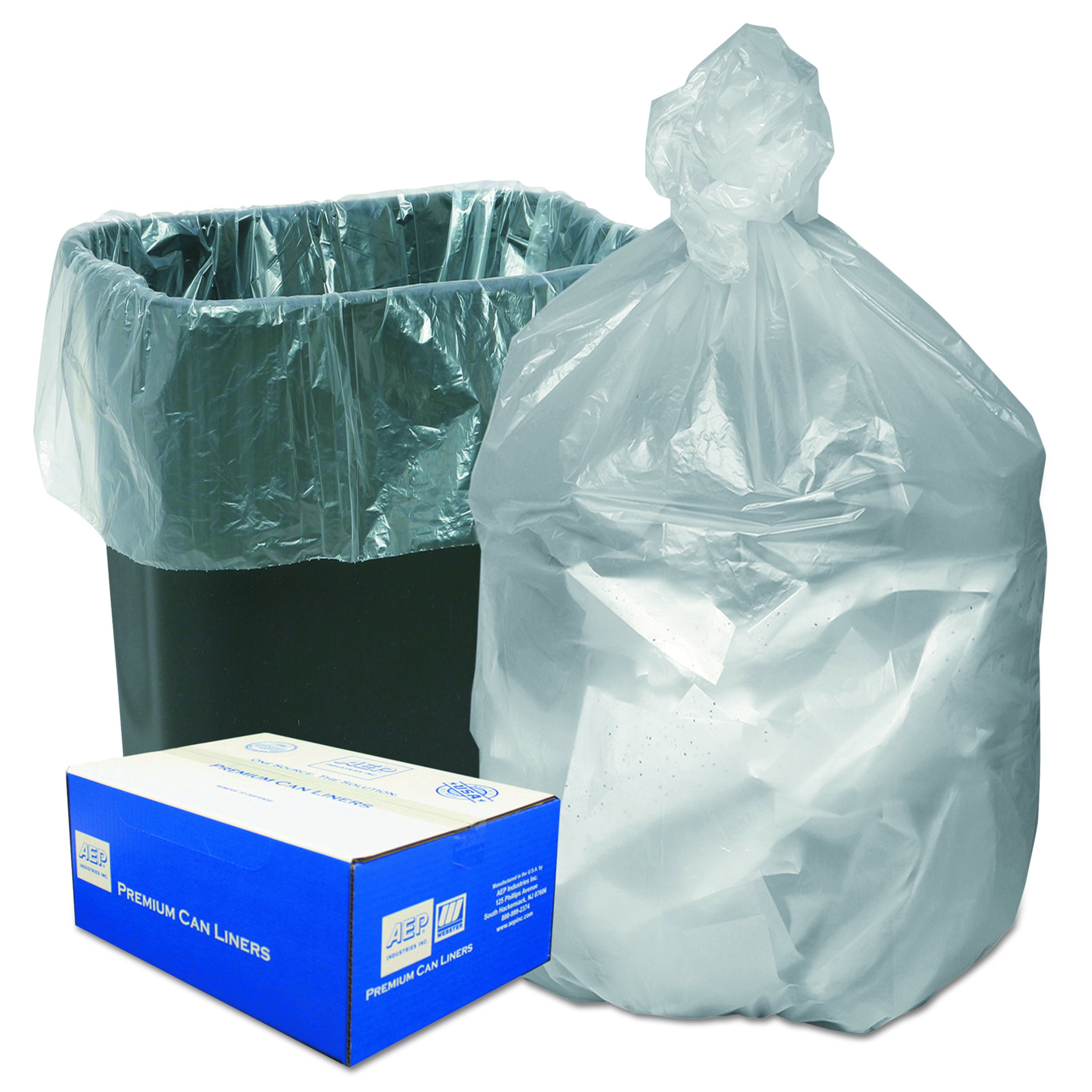 Ultra Plus Can Liner, 7-10 Gallons, 8 Microns, 24 x 24, Natural, 20 Rolls of 50 Bags (HD24248N)-picture-0