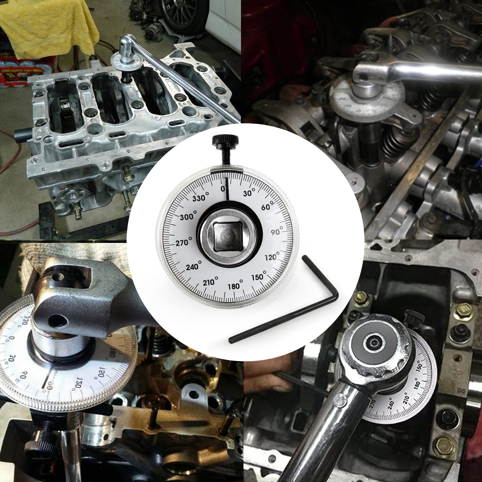 1 Pezzi Coppia Strumento di Misurazione,Calibro angolare,Strumento di Misurazione Automatica per Auto dell'angolo di Coppia per Il Serraggio Controllato