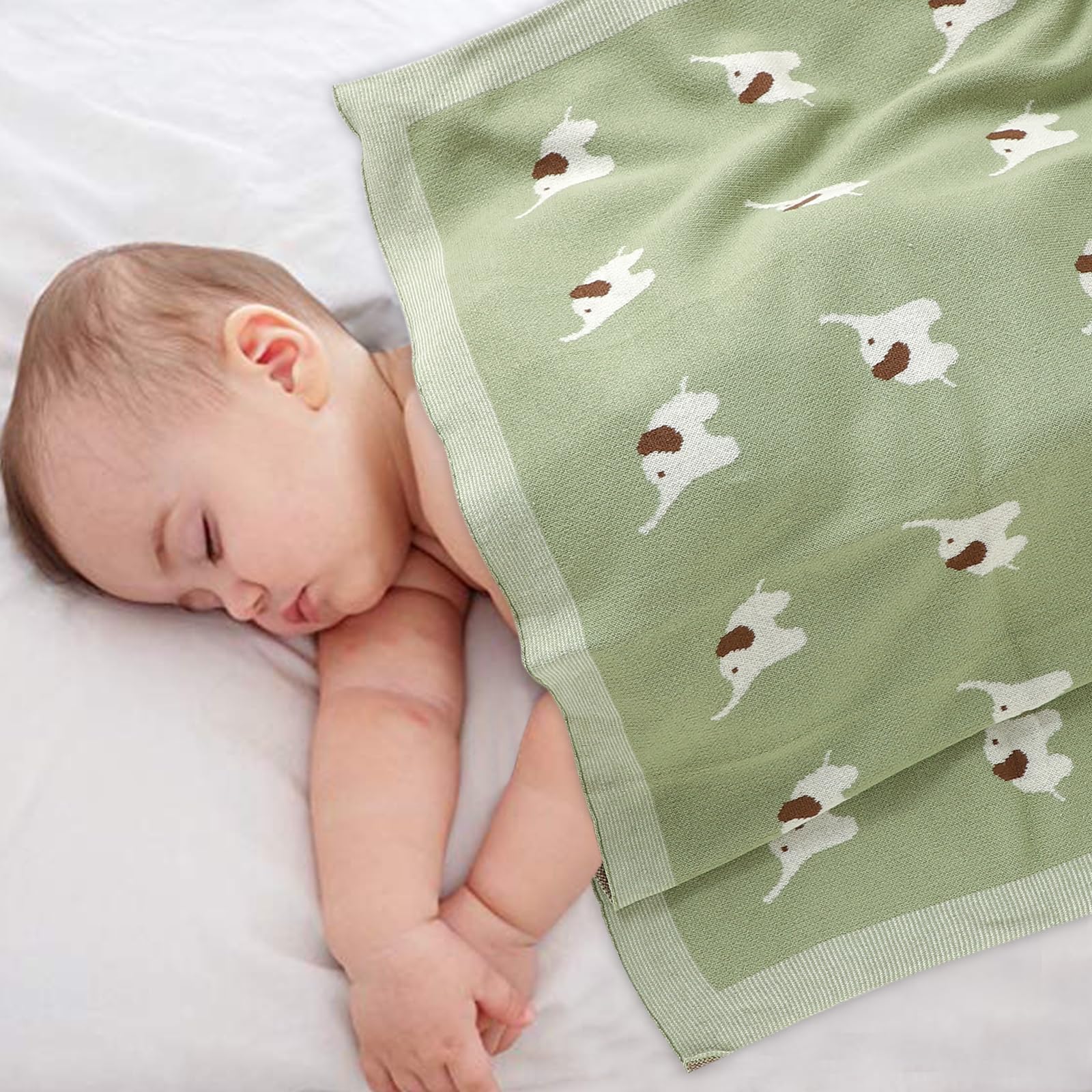 Mimixiong Baby Blanket Knit 100% Cotton Toddler Blankets For Boys And