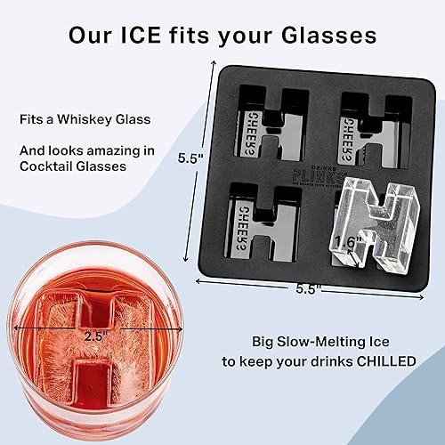 Miniatura 4 de DrinksPlinks Bandeja de Cubitos de Hielo con Letra H - Molde de Cubitos de Hielo de Silicona Personalizado para Whisky  Bandeja Grande Personalizada