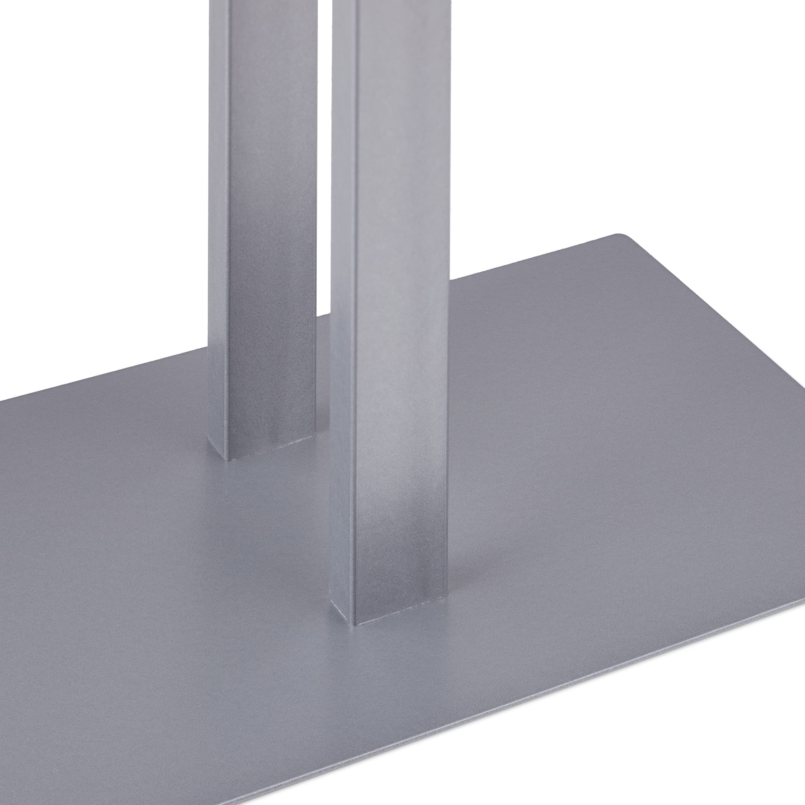 Relaxdays Toallero de Pie Metal Doble T, 2 Brazos, Soporte Toallas Metal, 82 x 50 x 19cm, Baño, Dormitorio, Hierro, Gris