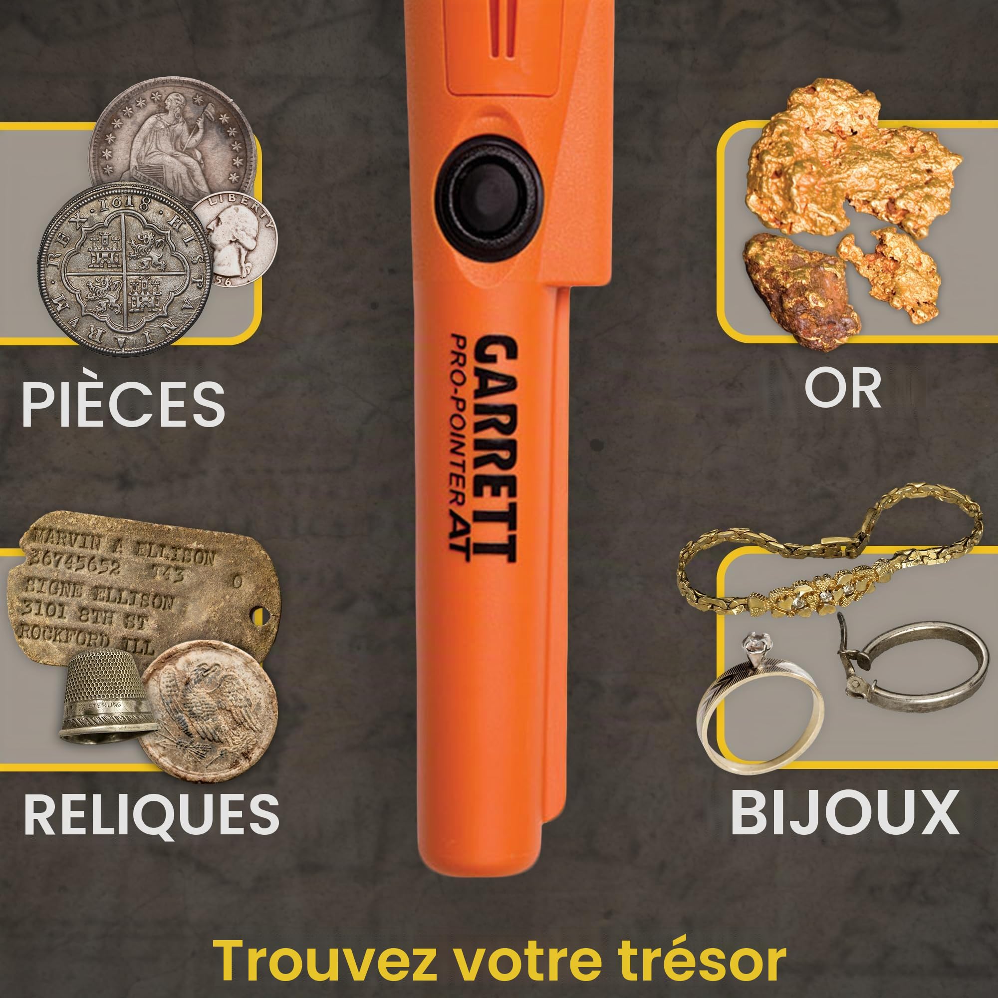 Garrett ACE 300 Kit détecteur de métaux avec objectif numérique, résolution du fer, fréquence réglable, avec pointeur Pro, casque et cache Searchcoil