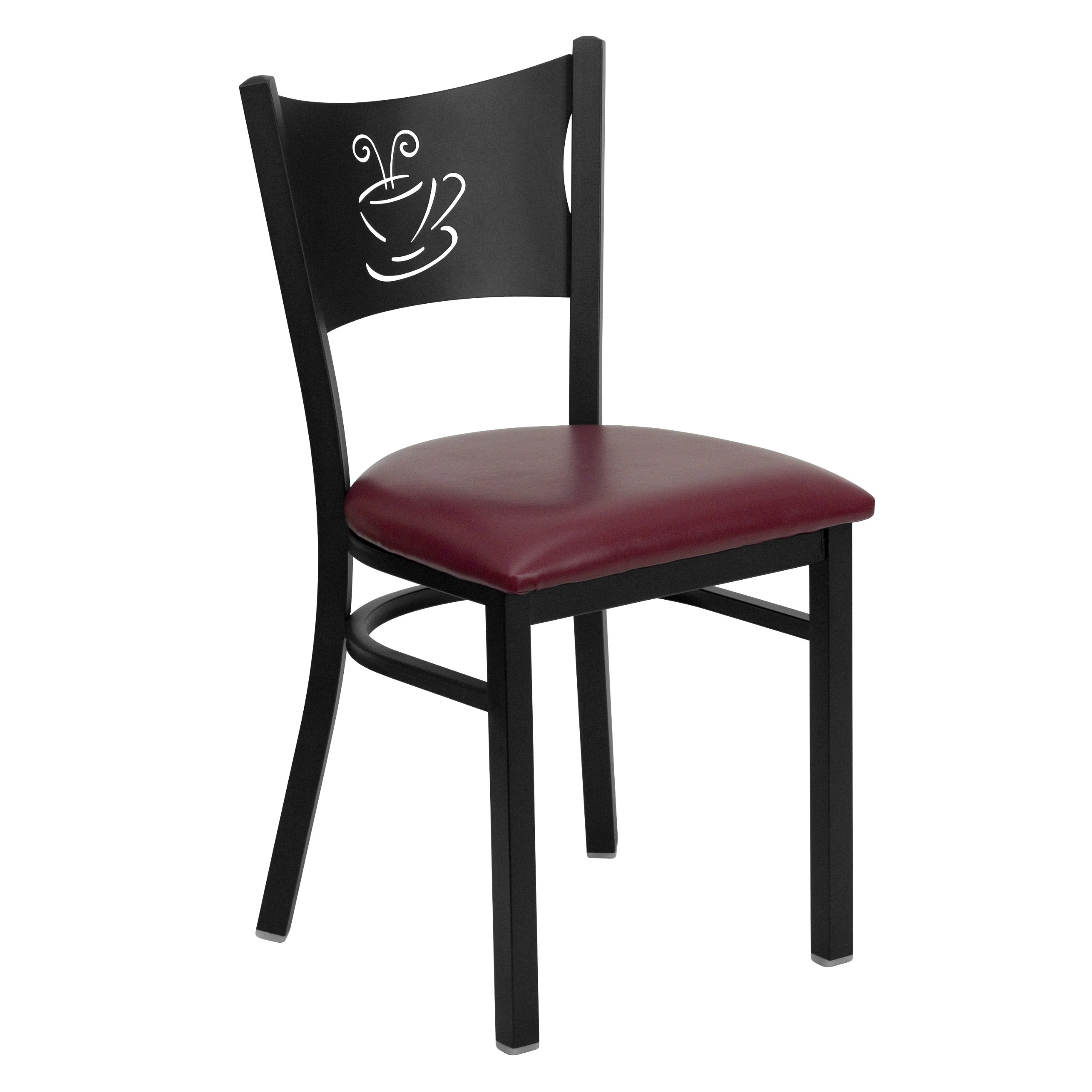 Flash Furniture Burgundy Vinyl Seat/Black Metal Frame / Set of 1 / Contemporary (Pack of 1) Chairs