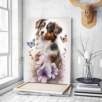 絵画　額付(白）油絵　uF6-071619　可愛い子犬と女の子 絵画 額付(白）油絵 uF6-071619 可愛い子犬と女の子 絵画