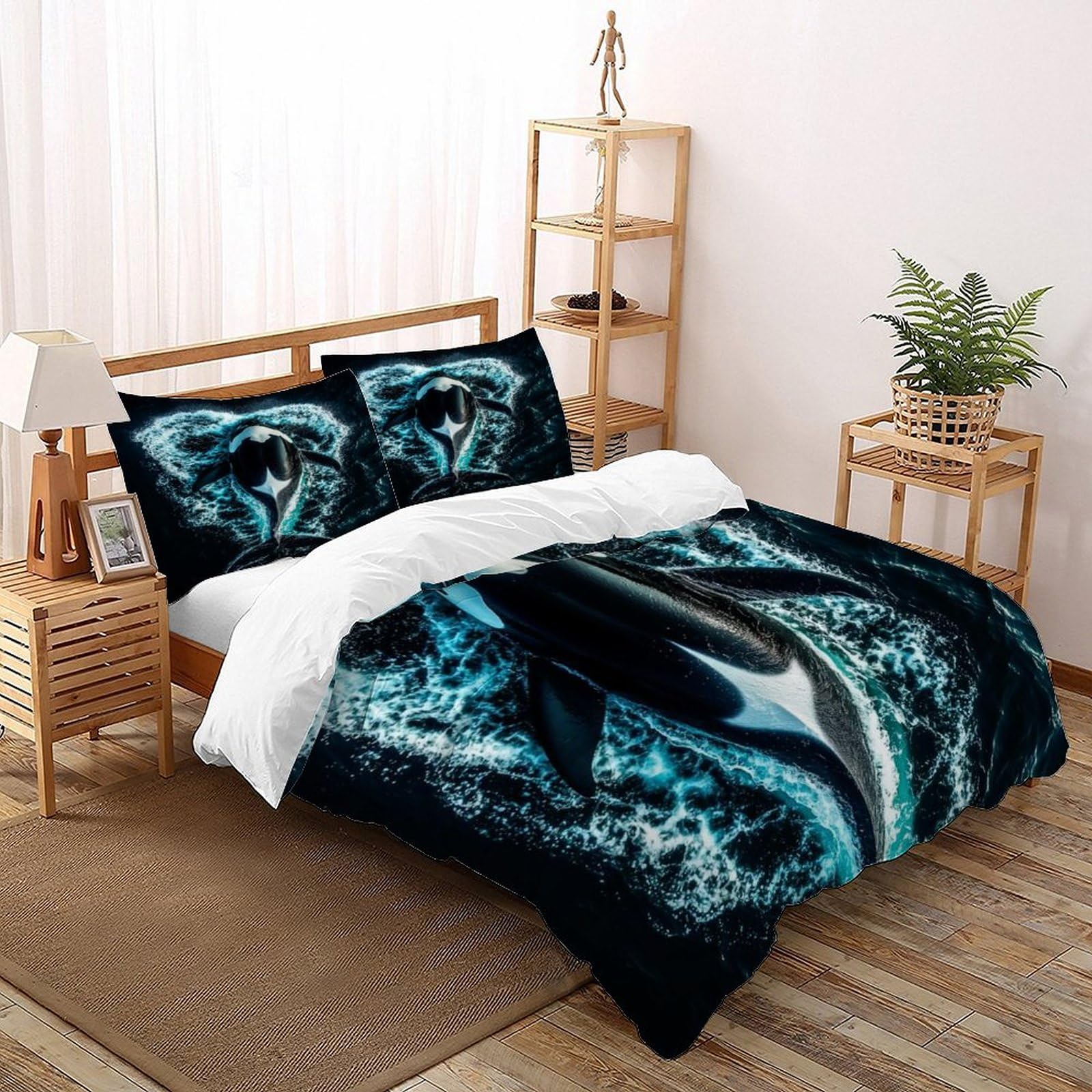 Housse couette orque anti-transpiration en microfibre respirante 200x200cm avec taies