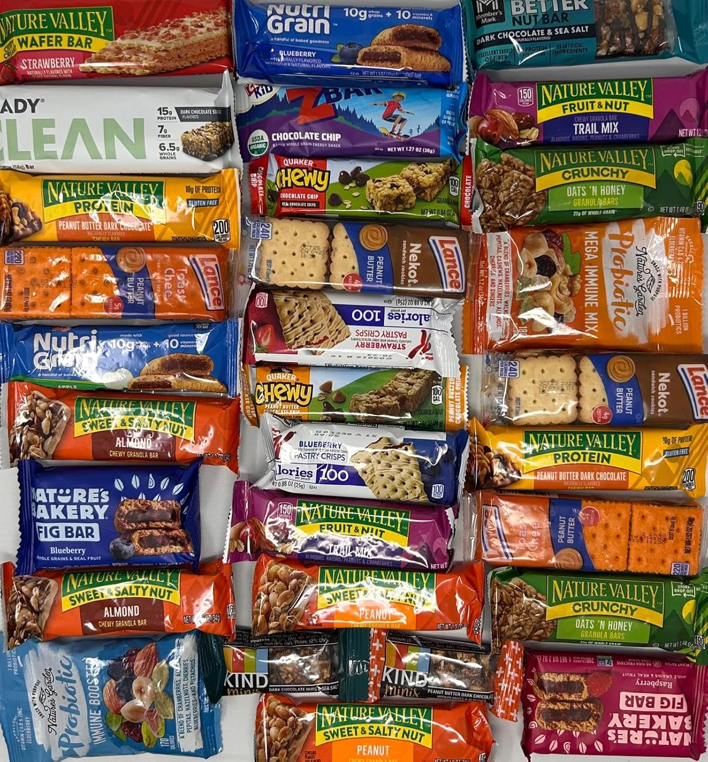 Snack Box Care Package Healthy 30 Count Variety Pack Granola Bars, Office, Travel, Bulk Snack Box, Granola & Nutrition Bars, College, Military, Work, individually wrapped Variety Pack for gifts, breakroom - THS.