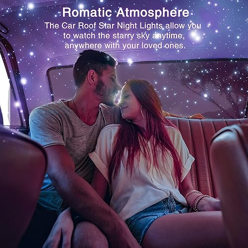 Miniatura 6 de Proyector de estrellas activadas por voz, luz nocturna, accesorios de automóvil, estética interior para mujeres y hombres, 5 modos de luz, luces LED