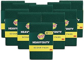 Scotch-Brite Heavy Duty, Scouring Kitchen and Dish, Cast Iron, Green, 30 Pads