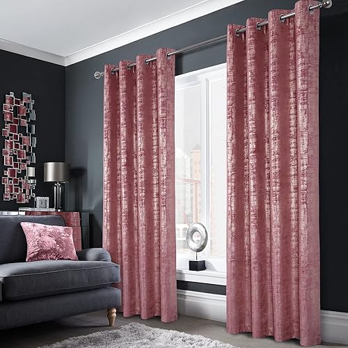 Cortinas Alexandra Cole, juego de 2 cortinas de terciopelo suave, de lujo, para oscurecer la habitación, estampado laminado plateado, cortinas para
