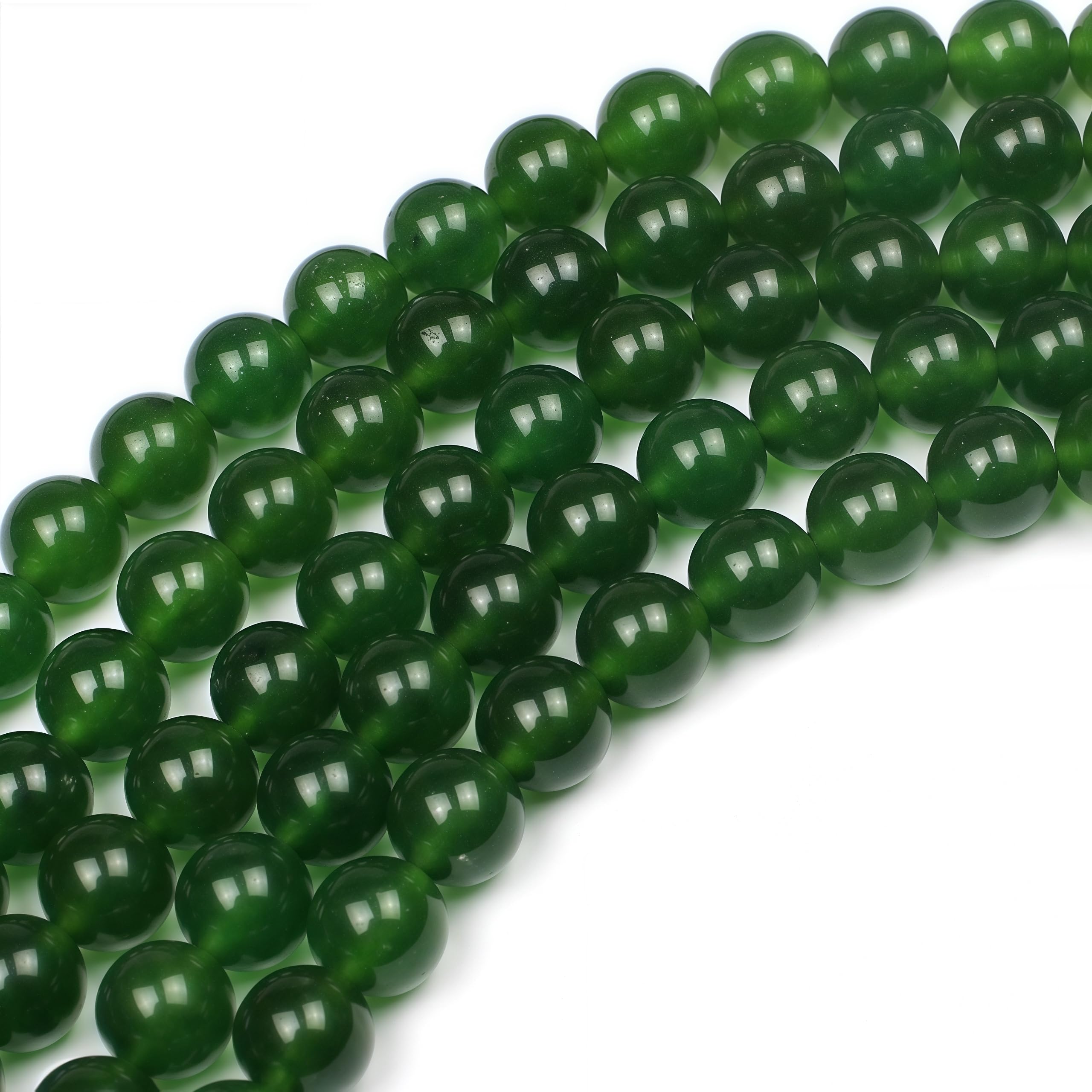 MJDCB 6mm 60 piezas Cuentas de Piedra Jade Verde Oliva Redondas Sueltas Piedras Semipreciosas para Hacer Joyas Pulseras Collares — view 5