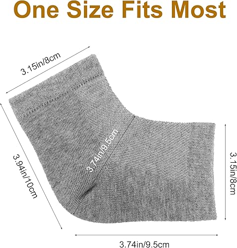 Miniatura 6 de Calcetines hidratantes para el talón, 4 pares, calcetines de silicona para tratamiento de talón agrietado, calcetines de gel para el cuidado de los