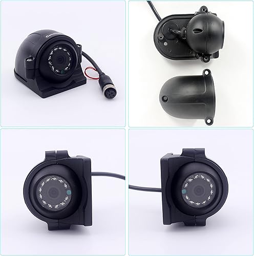 Miniatura 5 de Monitor digital de 10 pulgadas 1080P HD sistema de cámara de visión trasera con cable, grabadora HD DVR, entrada de 4 canales, pantalla dividida