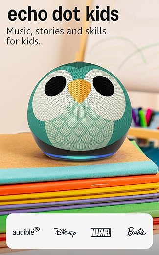Echo Dot (5th Gen, 2022 release) Kids | Designed for kids, with parental controls | Owl
