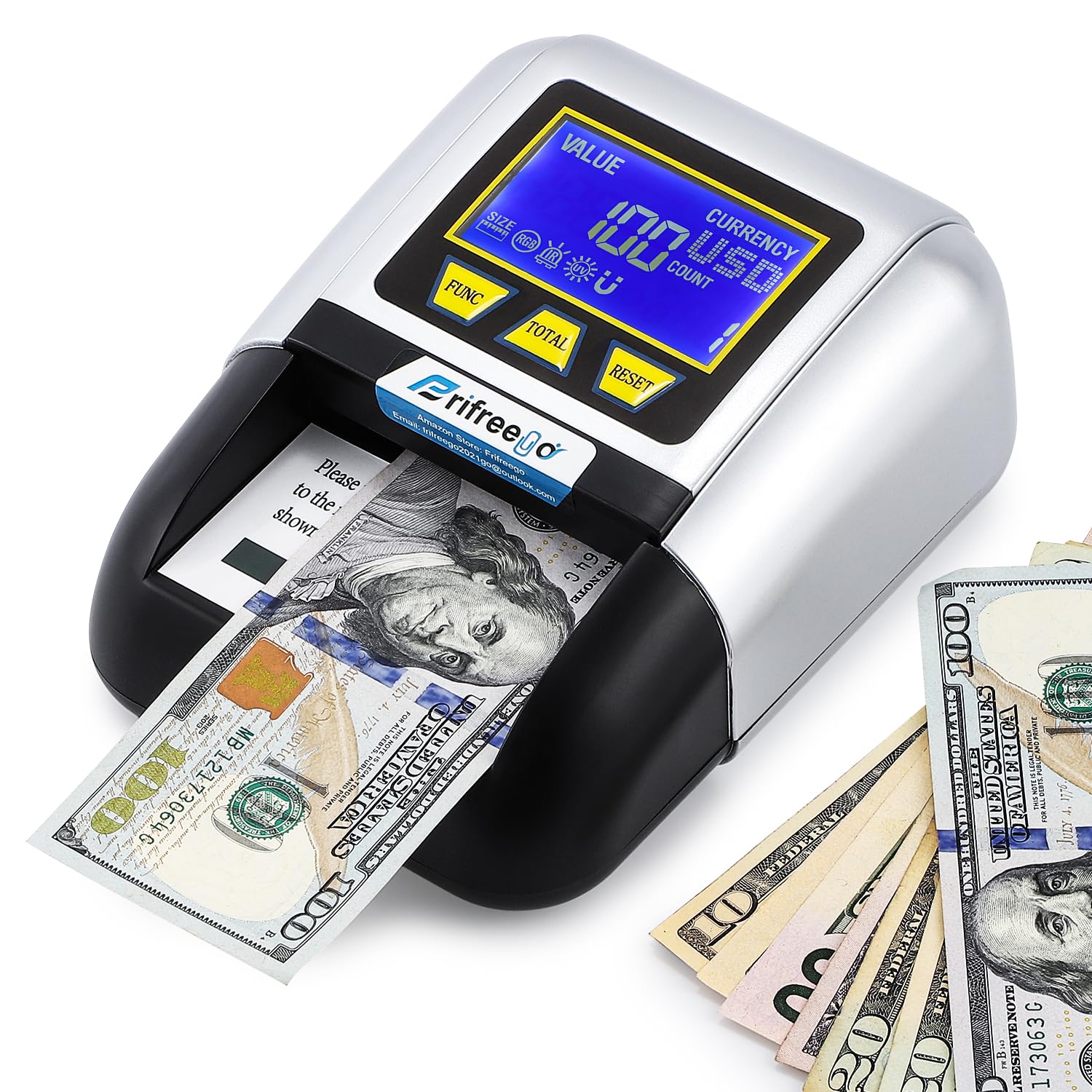 Portable Automatic Counterfeit Bill Detector with UV, IR, MG Detection