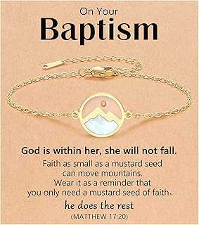 Gold Move Mountains-Mustard Seed Bracelet Baptism Confirmation Catholic Christian Easter Gifts for Women Girls