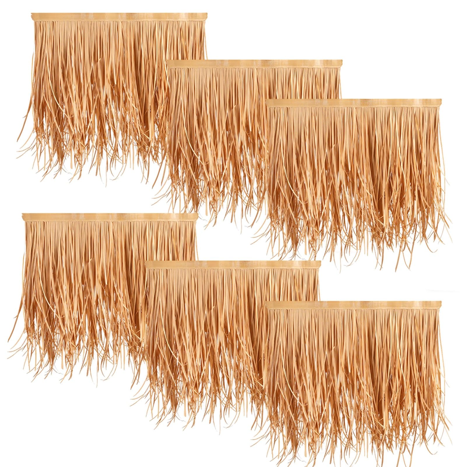 Chaume artificiel imitation paille en plastique PE 50x50cm résistant pour bar tiki lot de 2
