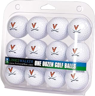 LinksWalker Collegiate Golf Balls 12 Ball Gift Pack Regulation Size 2-Piece Balls