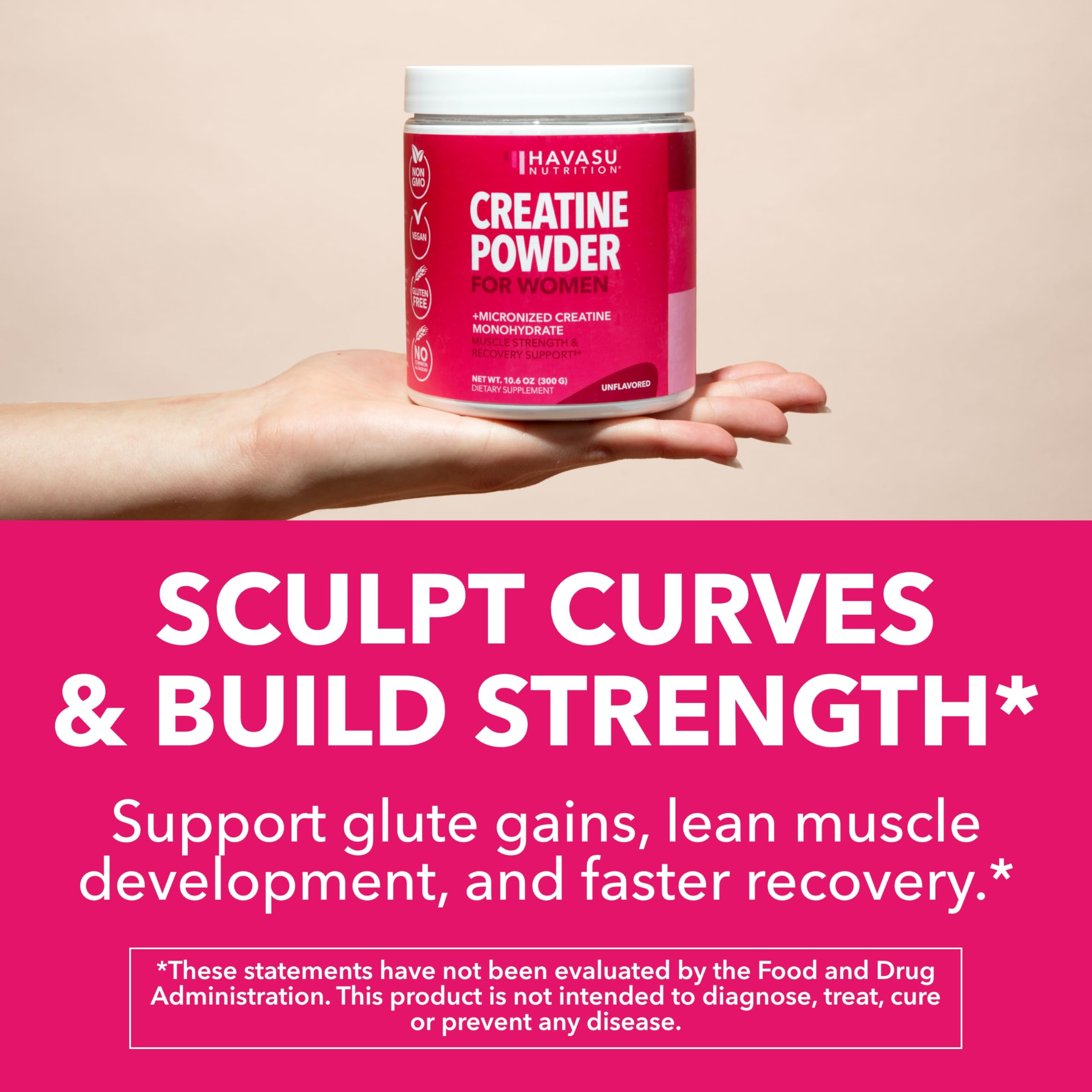 Micronized Creatine Monohydrate Powder for Women (Unflavored, 300 Grams) — Amazon image 3