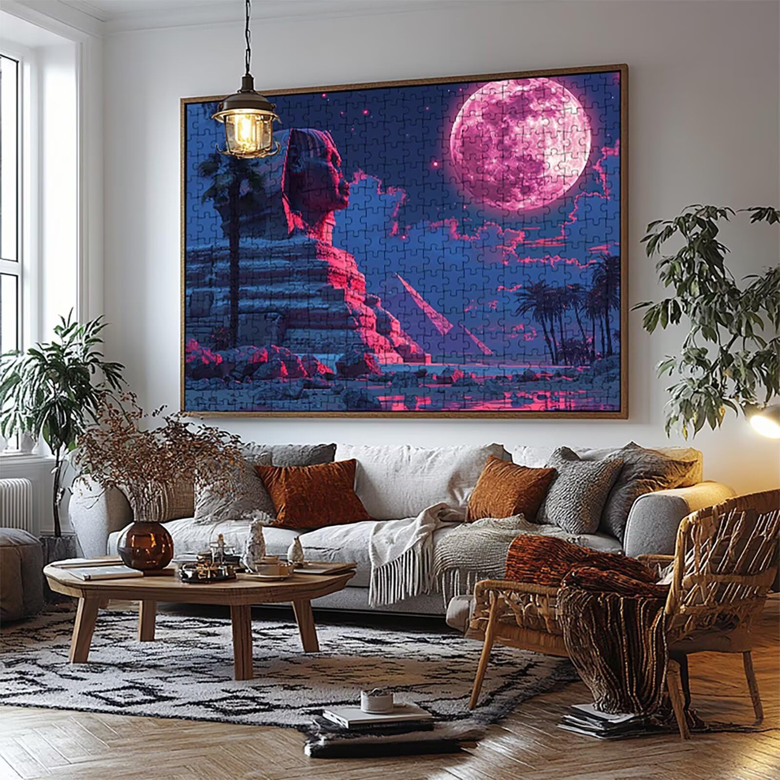 Puzzle 2000 sztuk Piramida Puzzle 2000 sztuk Dorośli Księżyc Edukacyjne Drewniane Puzzle dla całej rodziny Stres i Wiosna Puzzle Dekoracja 70 x 100 cm LZPT-04280