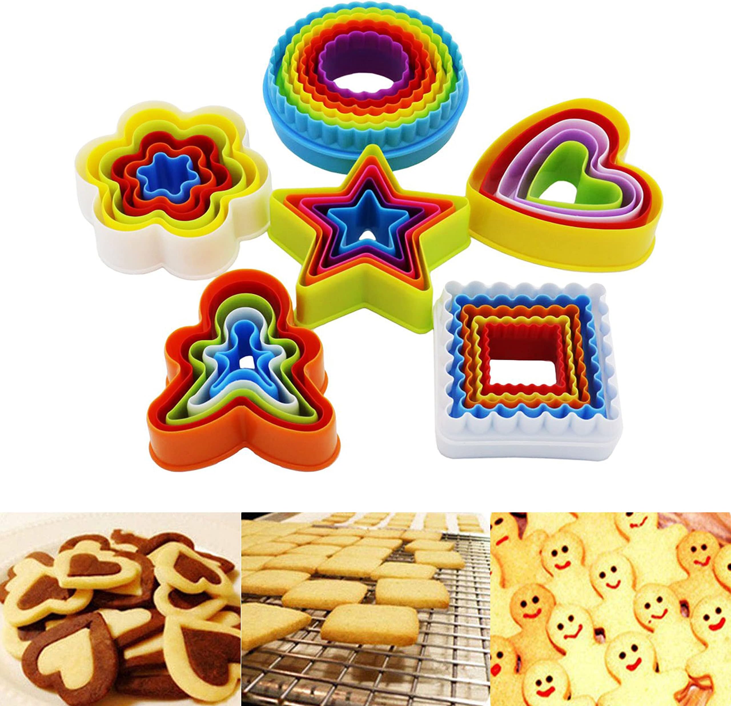 Candeer Plastic Double Sided Plain Round Crinkle Cookie Cutters