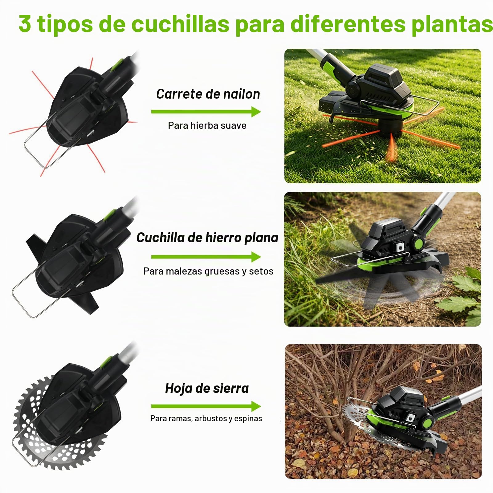 Desbrozadora 3 en 1 con batería de 630 W para Makita 18 V con 2 baterías de 4,0 Ah, 2 ruedas auxiliares, desbrozadora inalámbrica sin escobillas para césped, bordes y malas hierbas – 23 cm de ancho de