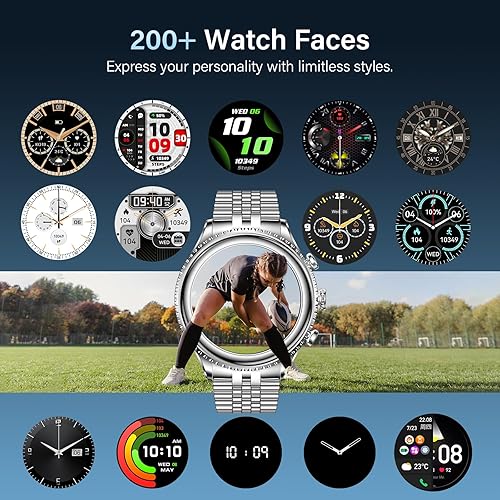 Miniatura 8 de SOUYIE Reloj inteligente 2025 para hombre, contestarhacer llamadas para iPhone Android, pantalla AMOLED HD de 1.32 pulgadas, reloj de lujo para