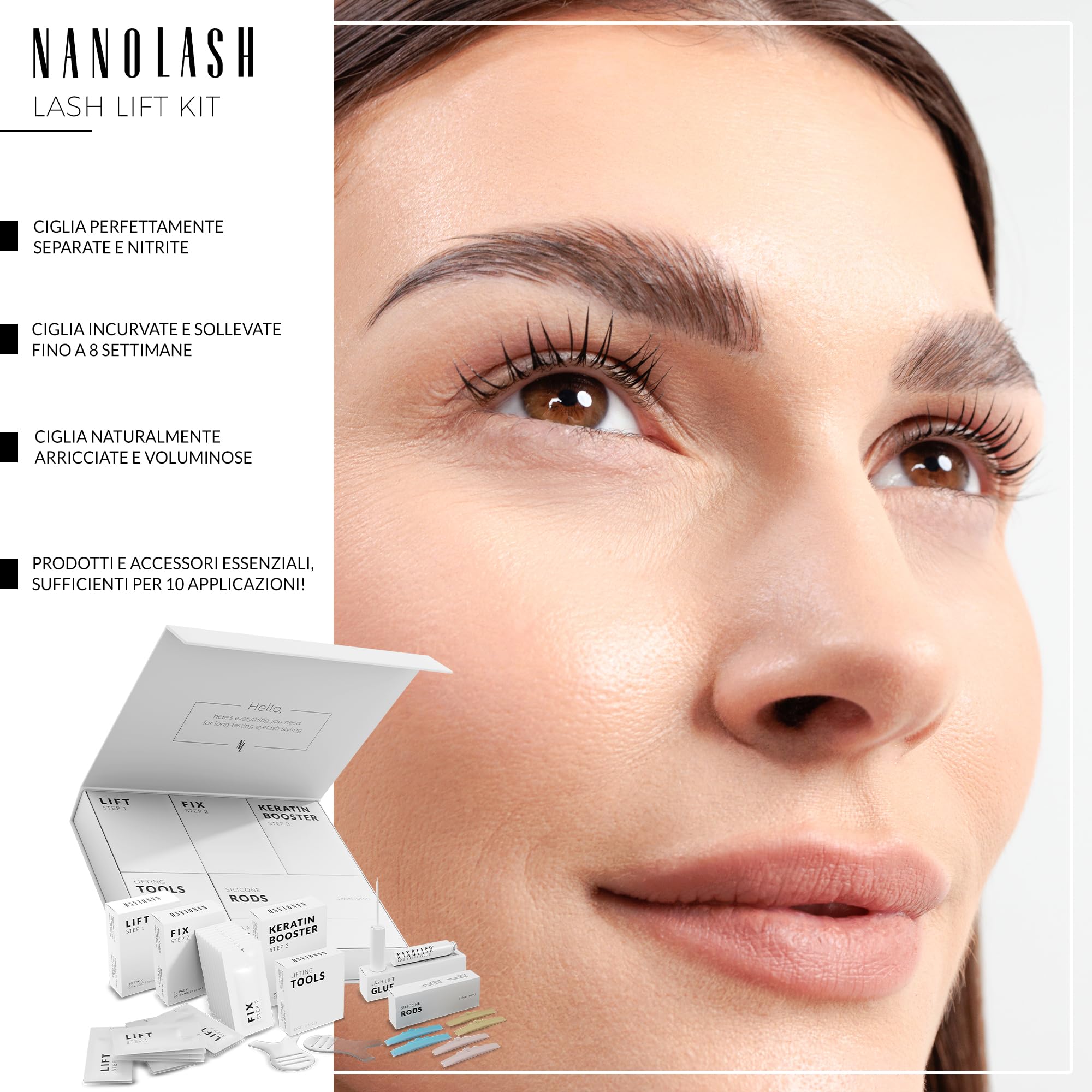 Kit Nanolash per Lifting e Laminazione Ciglia - DIY per Casa e Salone